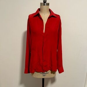 Vintage Leonardo Italy 100% silk red top